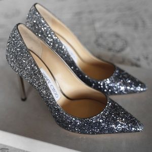 Brand New Jimmy Choo Romy 100 Glitter Pump